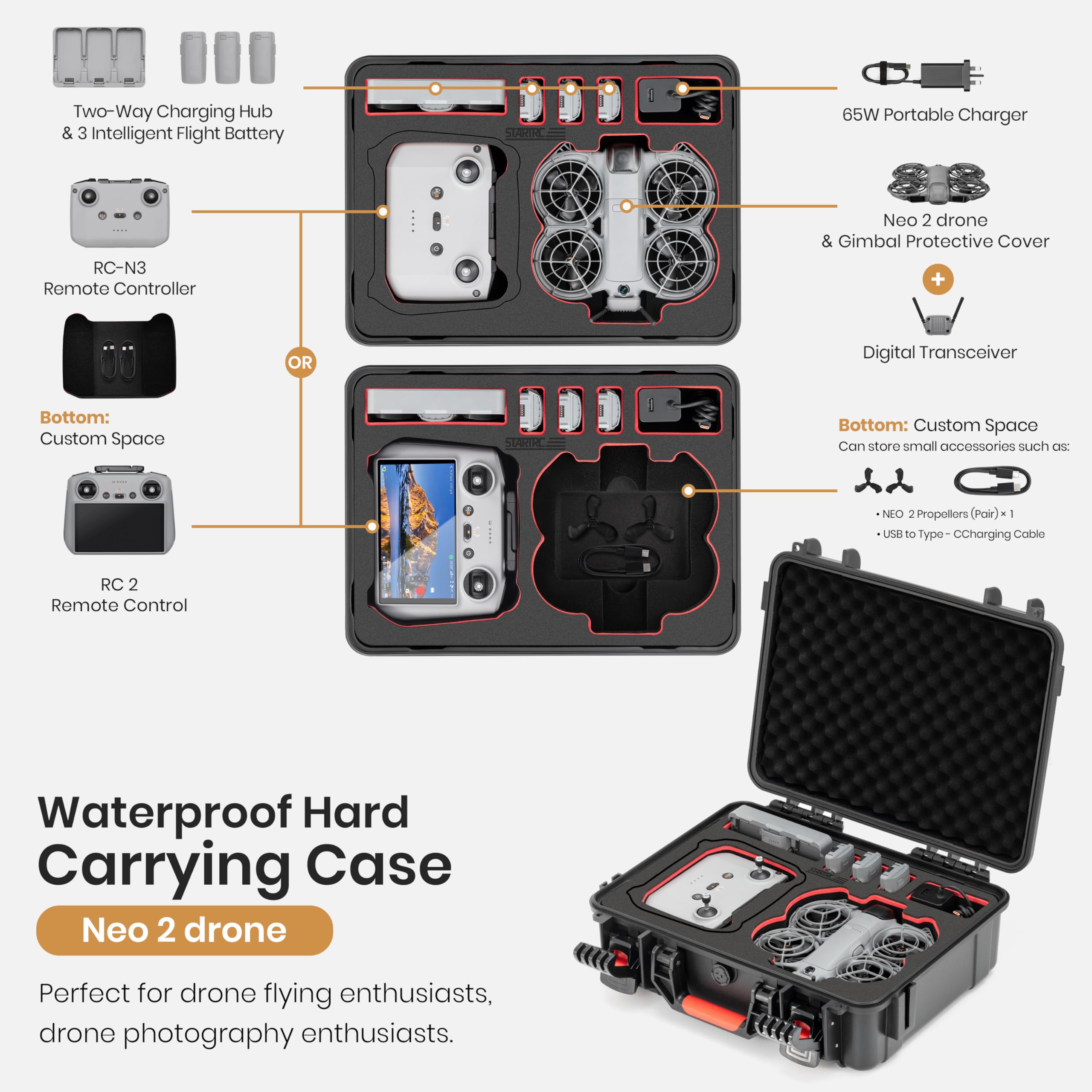 กระเป๋าใส่ DJI Neo 2 แบบแข็งกั - Drone Rc Cover บทวิจารณ์และราคา
